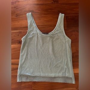 NWT Anthropologie Sunday in Brooklyn Rhinestone Mesh tank green- XS